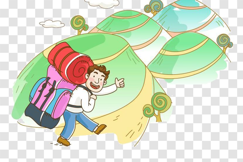 Mountaineering Cartoon Backpacking Tourism - Art - Backpackers Transparent PNG