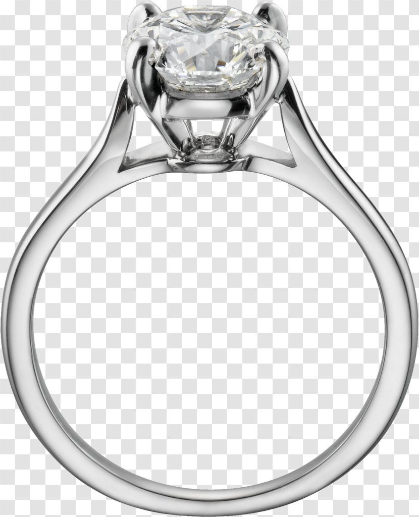Engagement Ring Cartier Solitaire Jewellery - Silver Transparent PNG