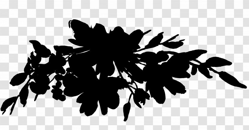 Font Silhouette Line Leaf Flower - Tree - Black Transparent PNG