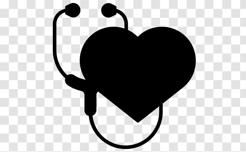 Clip Art Stethoscope Heart Medicine Physician - Silhouette - Cartoon Transparent PNG