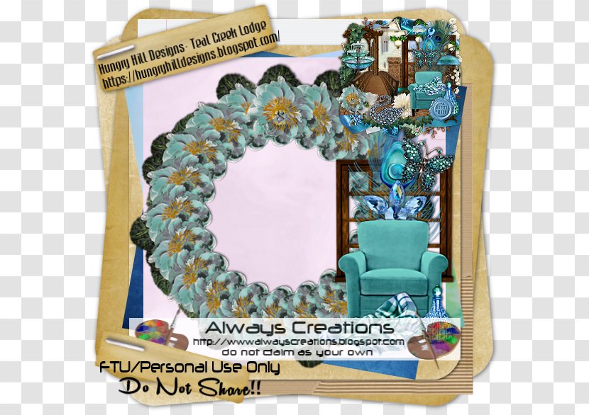 Picture Frames Turquoise - Teal Pattern Transparent PNG