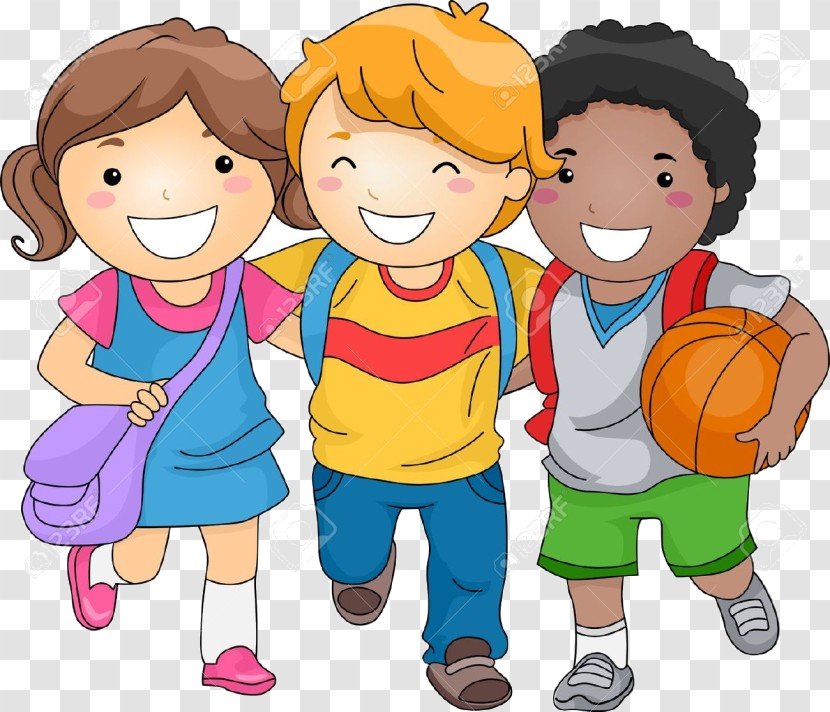 Cartoon School Kids - Friendship - Team Happy Transparent PNG