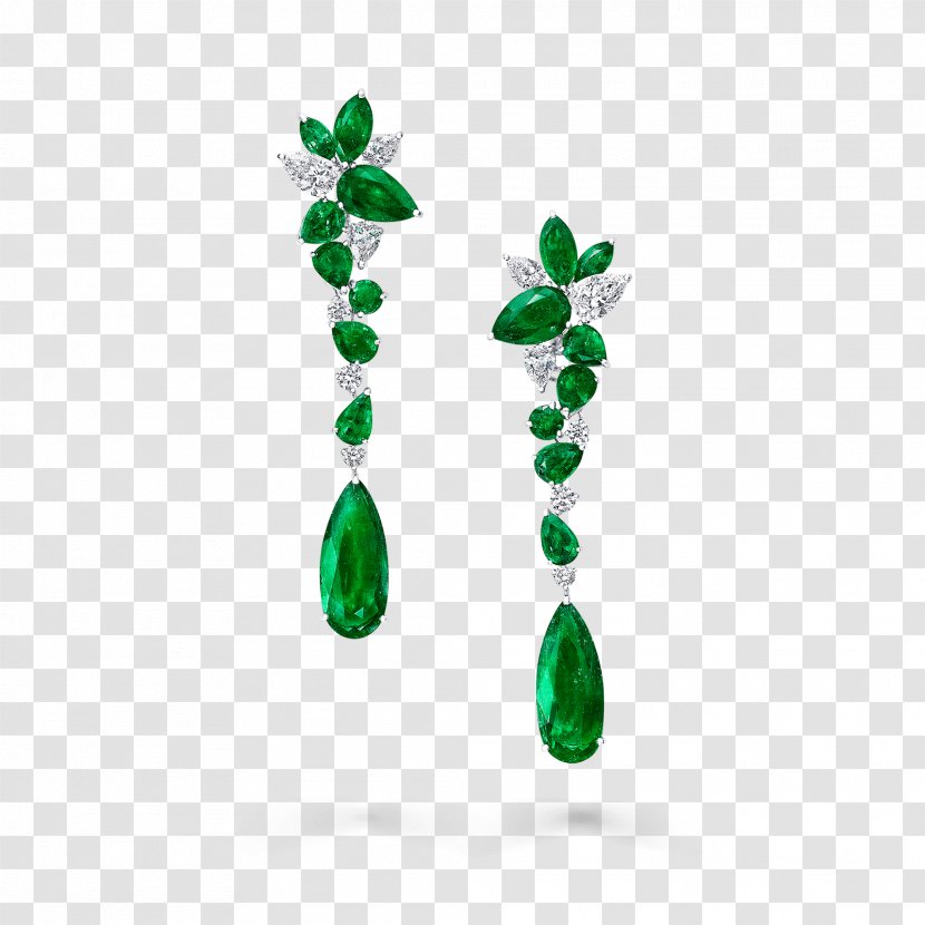 Emerald Jewellery Earring Graff Diamonds - Harry Winston Transparent PNG