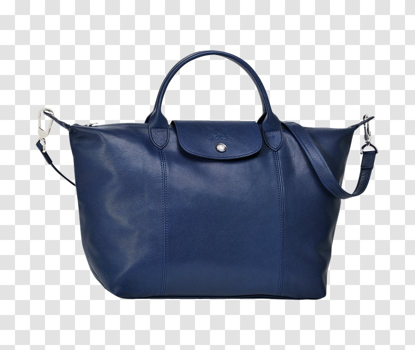 Longchamp Pliage Handbag Leather - Blue - Bag Transparent PNG