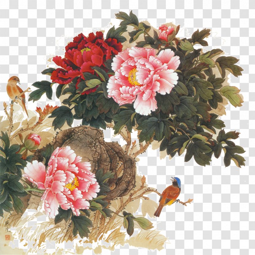 Chinese Painting Flower Japanese Art - Plant - Peony Transparent PNG