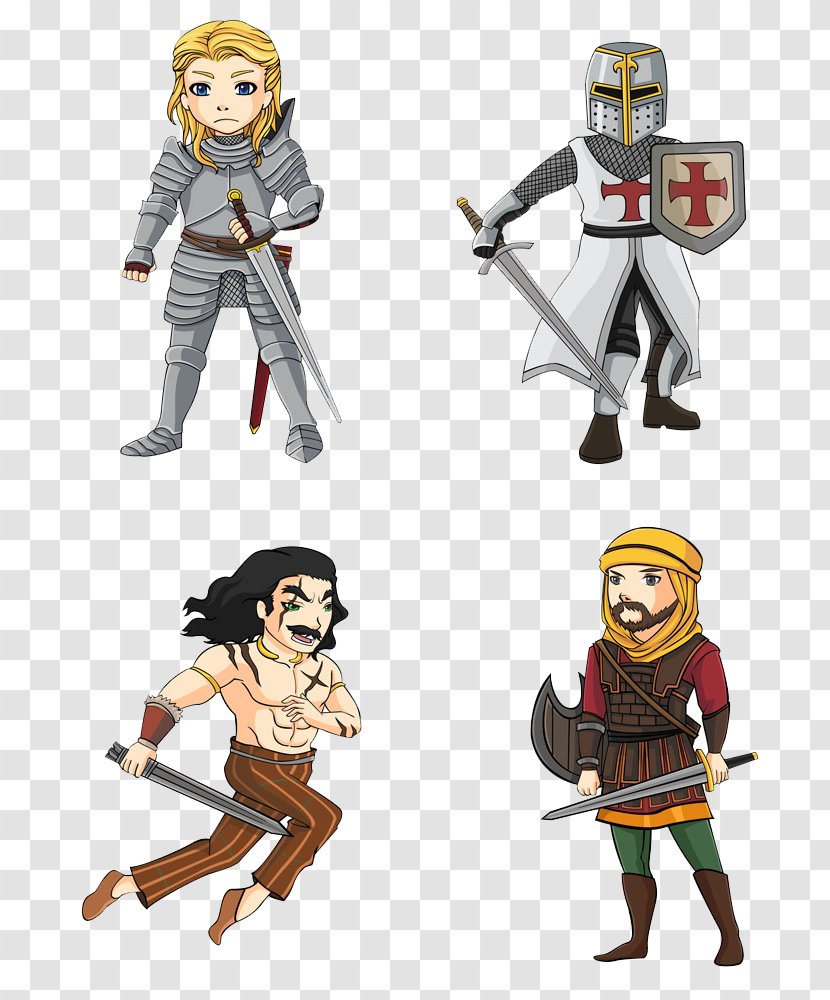 Cartoon Warrior Celtic Warfare Illustration - Knight - Various Types Of Soldiers Transparent PNG