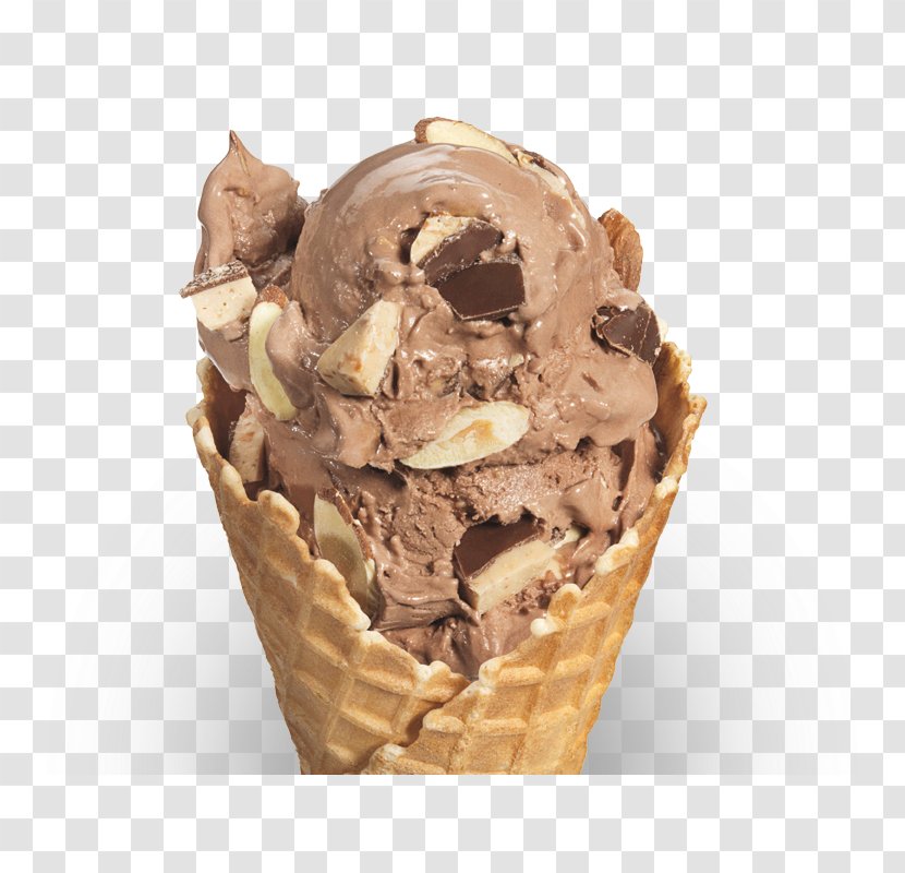Chocolate Ice Cream Gelato Cones Flavor - Nut Transparent PNG