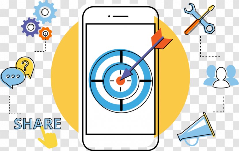 Mobile Phone Accessories Marketing Smartphone Bulk Messaging App - Vector Smart With Dart Arrow Target Transparent PNG