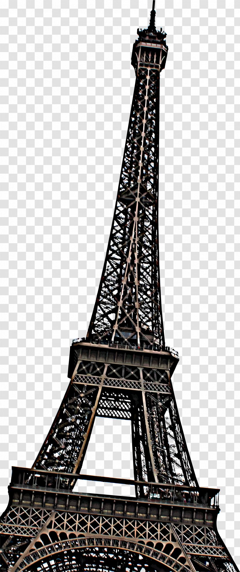 Eiffel Tower Leaning Of Pisa Drawing - Hand Painted Black Iron Transparent PNG