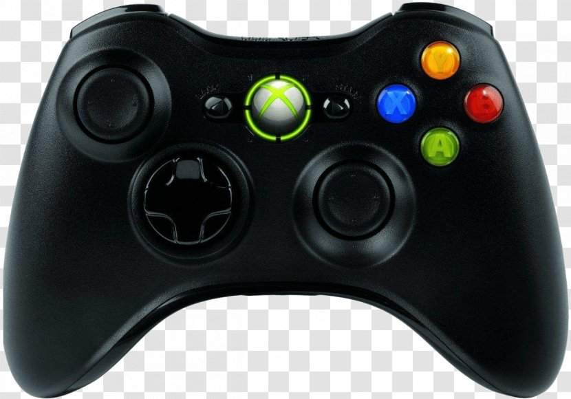 Xbox 360 Controller Black PlayStation 2 Game Controllers - Video Accessory Transparent PNG