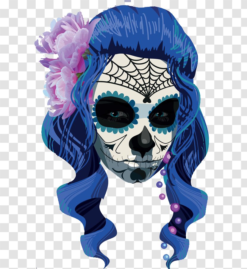 La Calavera Catrina Day Of The Dead Halloween - Watercolor - Hand-painted Joker Transparent PNG