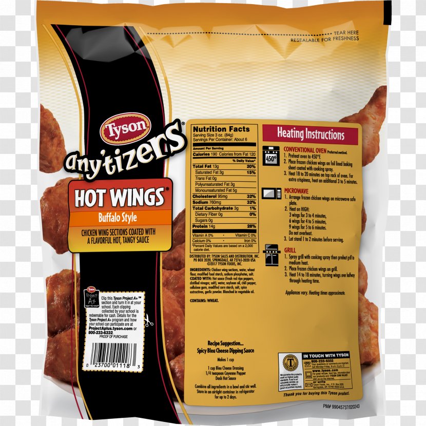 Buffalo Wing Hot Chicken Tyson Foods Cooking Wyngz Transparent PNG