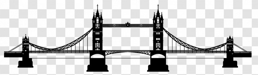 Tower Bridge Wall Decal Clip Art - Monochrome Transparent PNG
