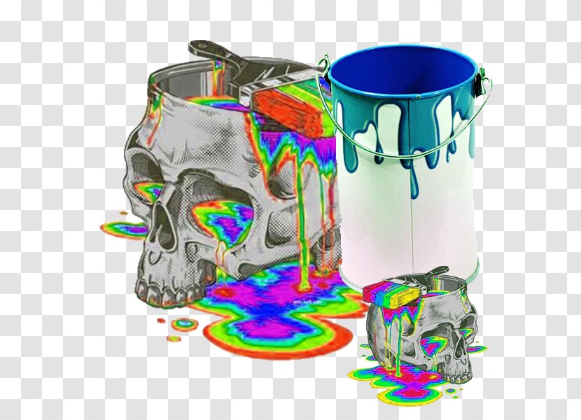 Painting Download - Pixel - Hand Painted Skull Transparent PNG