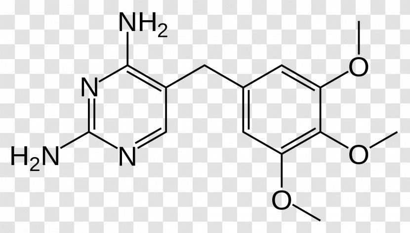Trimethoprim/sulfamethoxazole Dihydrofolate Reductase Diaminopyrimidine Structure - Frame - Trimethoprim Transparent PNG
