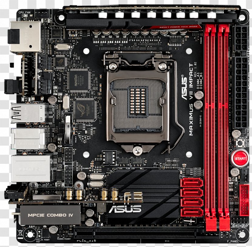 ROG Gaming Motherboard MAXIMUS VII IMPACT Intel Mini-ITX LGA 1150 - Rog Maximus Vii Impact Transparent PNG