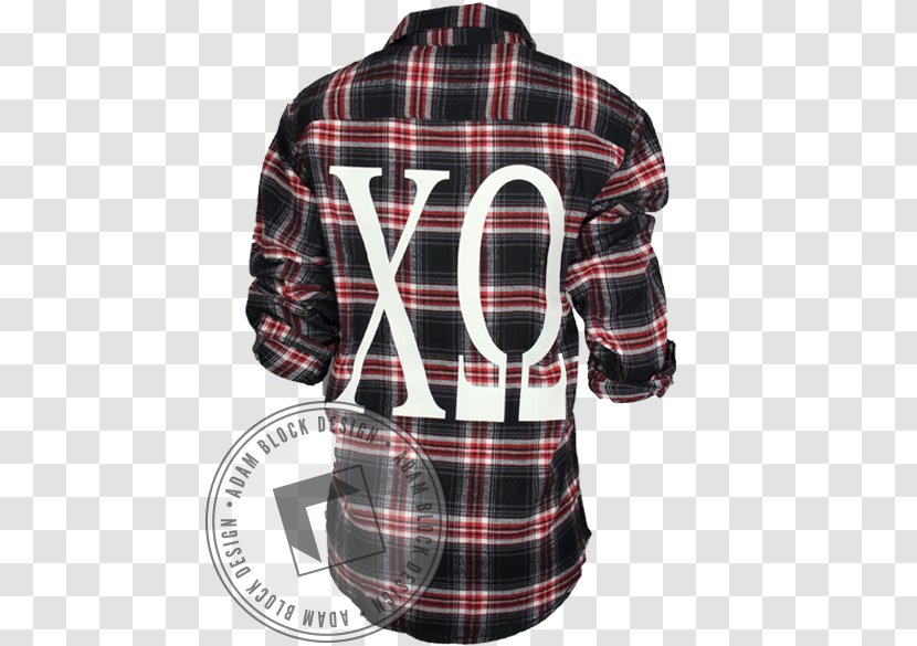 Sleeve Tartan Button Shirt Outerwear - Barnes Noble - Chi Omega Transparent PNG