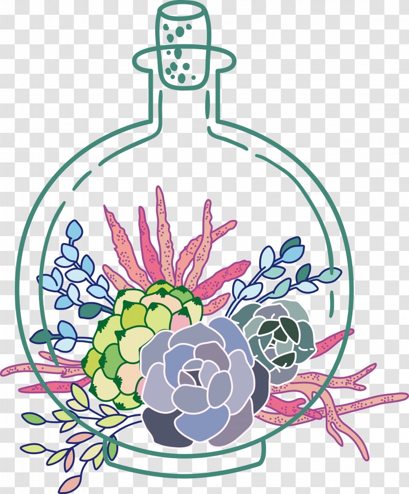Floral Design Vase Graphic - Ifwe - Vector Hand-painted Decorative Transparent PNG