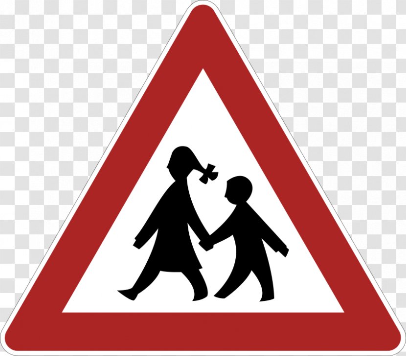 Traffic Sign Warning Child Risk - Silhouette Transparent PNG