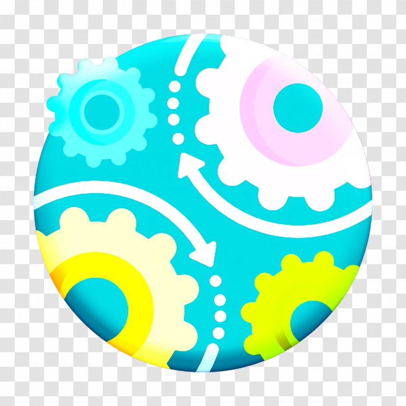 Gears Icon Design Thinking Process - Teal Turquoise Transparent PNG