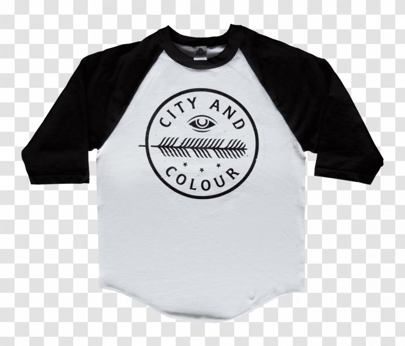 T-shirt Raglan Sleeve White - Black Transparent PNG
