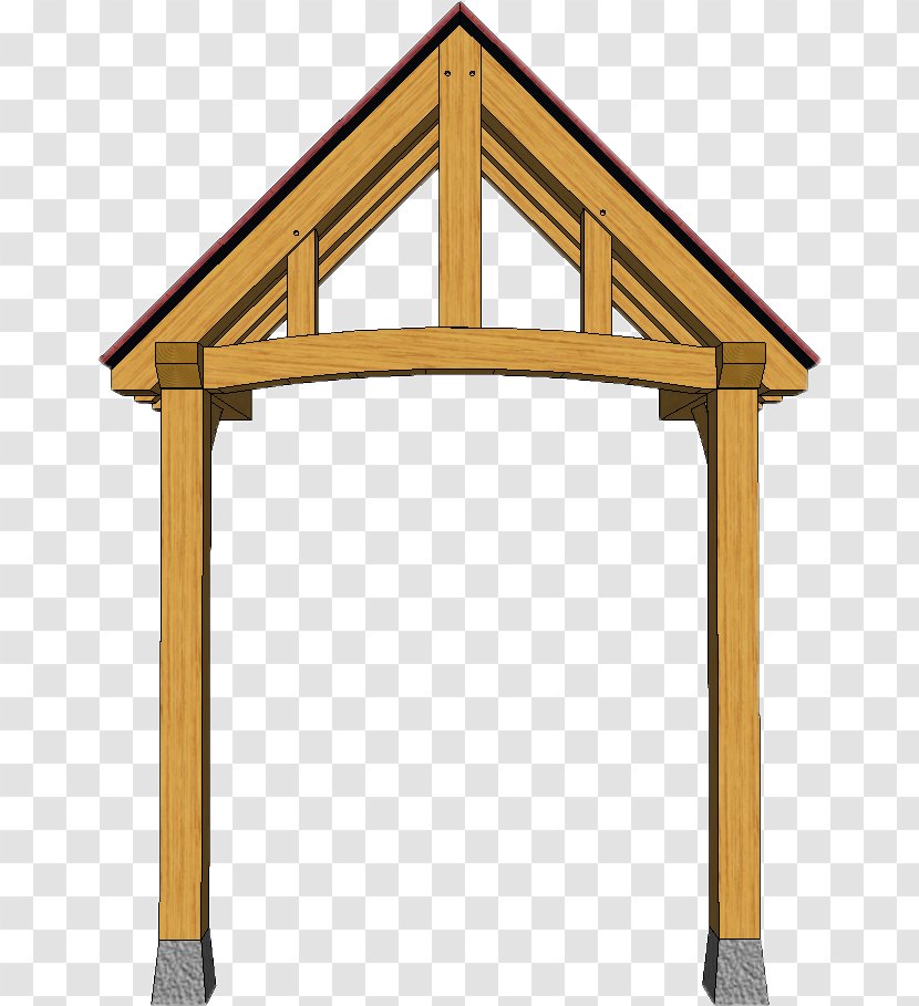 Porch Roof Shed Wall Timber Framing - Post Oak Boulevard - Wooden Truss Transparent PNG