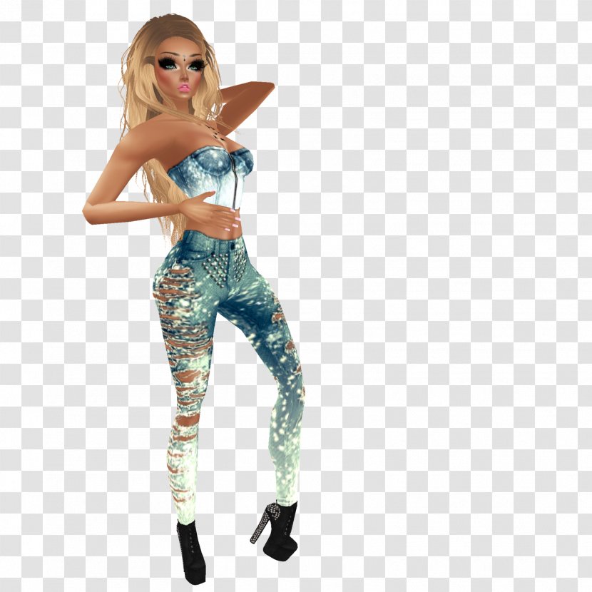 Leggings Fashion Costume Turquoise - Waist Transparent PNG