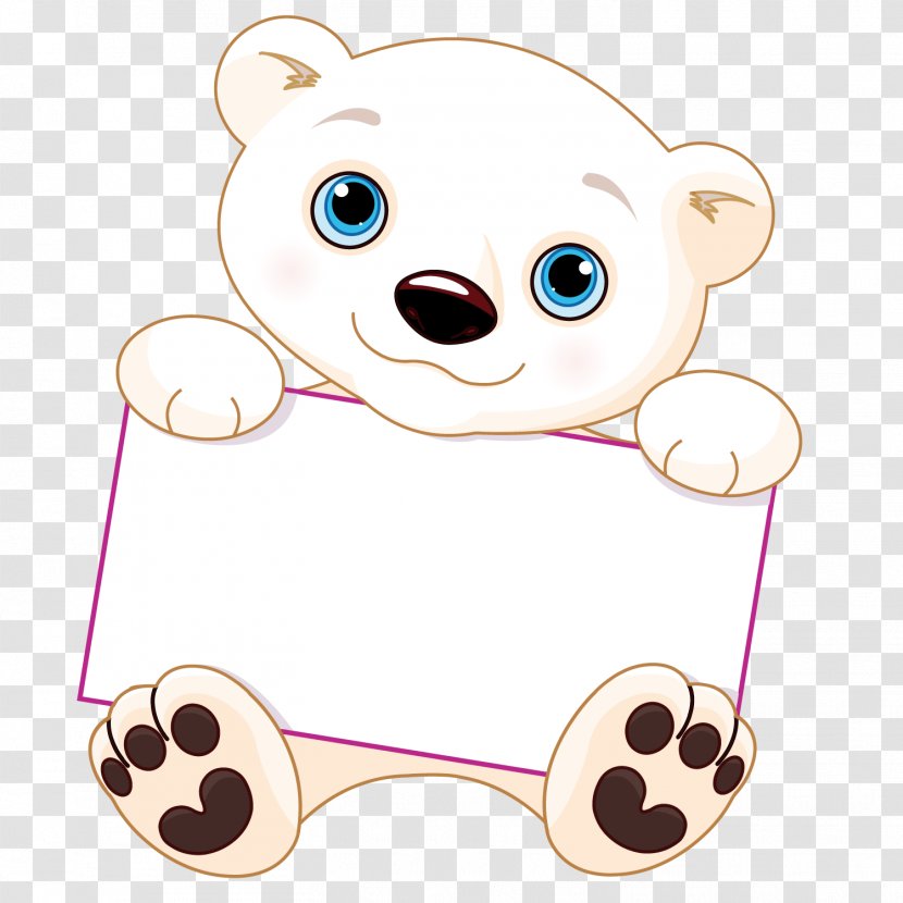 Polar Bear Cuteness Clip Art - Frame - Holding The Sketch Of Transparent PNG