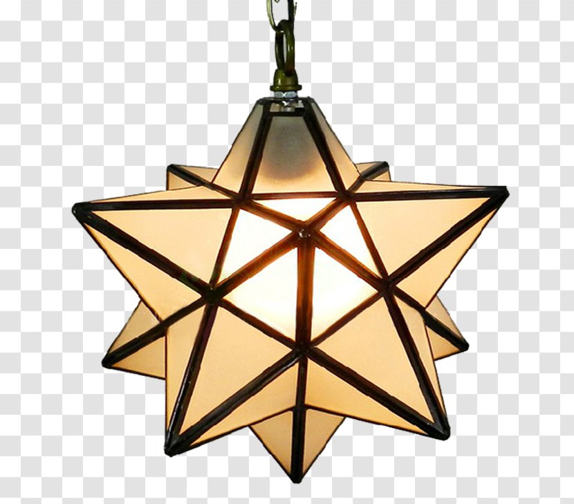 Light Fixture Pendant Lighting Moravian Star - Chandelier - Five Lamp Transparent PNG