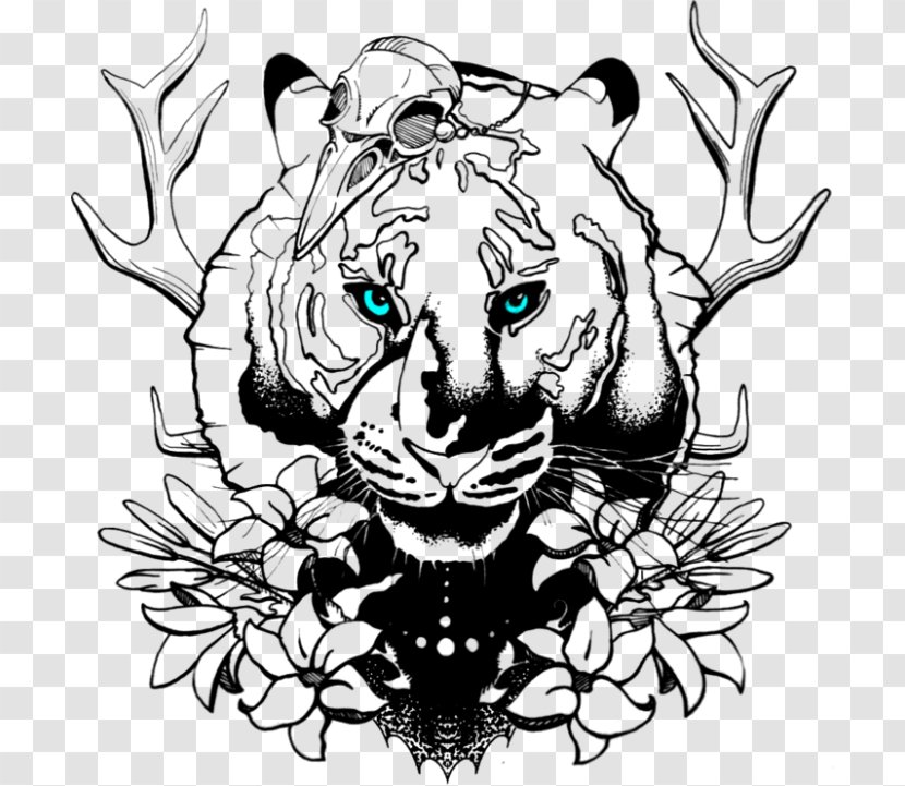 Tiger Lion Drawing Tattoo Sketch - Frame Transparent PNG