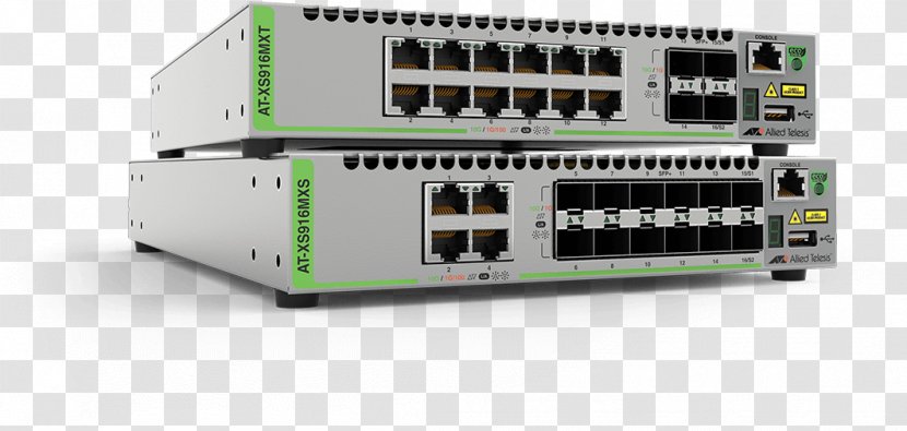 Computer Network 10 Gigabit Ethernet Allied Telesis Switch Small Form-factor Pluggable Transceiver - Machine Transparent PNG