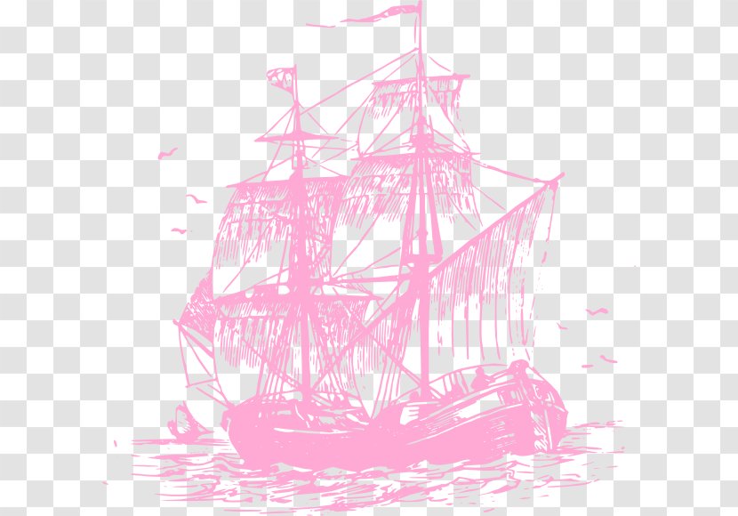 Pink Sailing Ship Clip Art - Galeas Transparent PNG