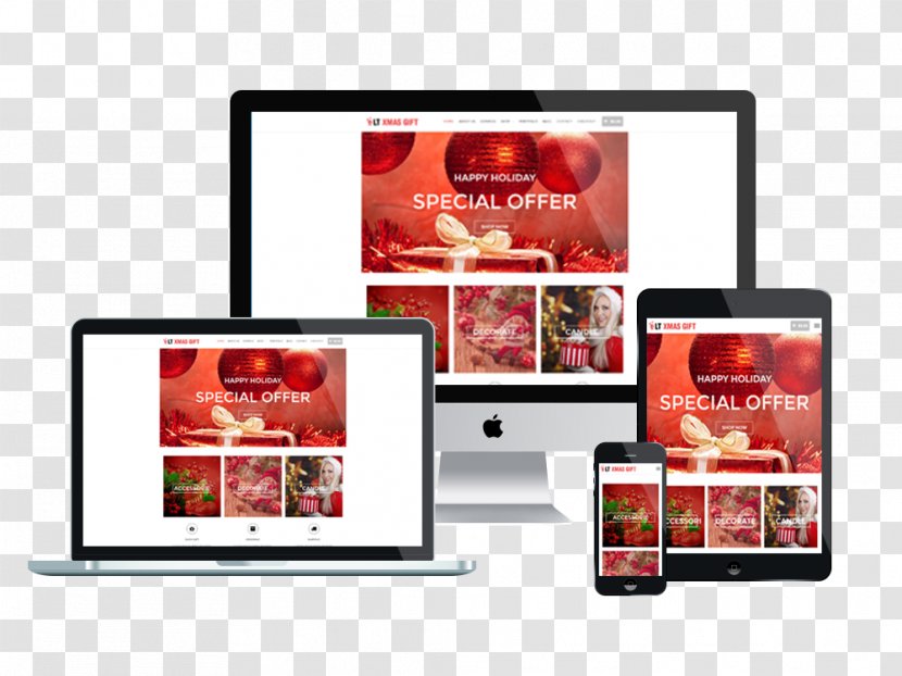 Responsive Web Design Website Gift Page Layout WordPress - Christmas Theme Transparent PNG