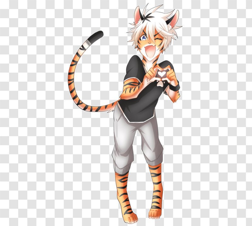 Tiger Cat Legendary Creature Cartoon - Heart Transparent PNG