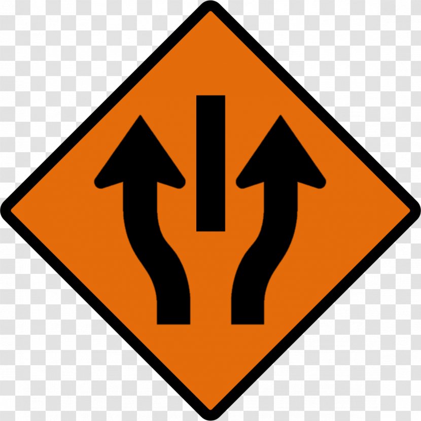 Lane Traffic Sign Roadworks Manual On Uniform Control Devices - Road Transparent PNG
