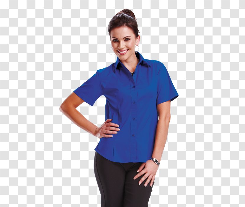 Sleeve T-shirt Shoulder Collar Blouse - Neck - Ladies Short Transparent PNG