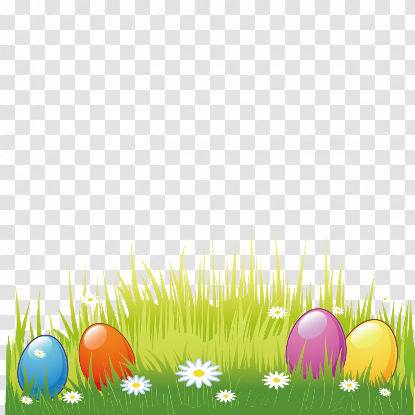 Easter Egg - Ball - Color Green Grass Vector Transparent PNG