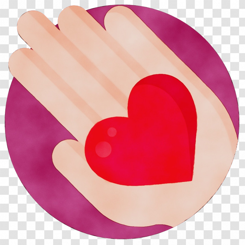 Pink Heart Red Hand Finger Transparent PNG