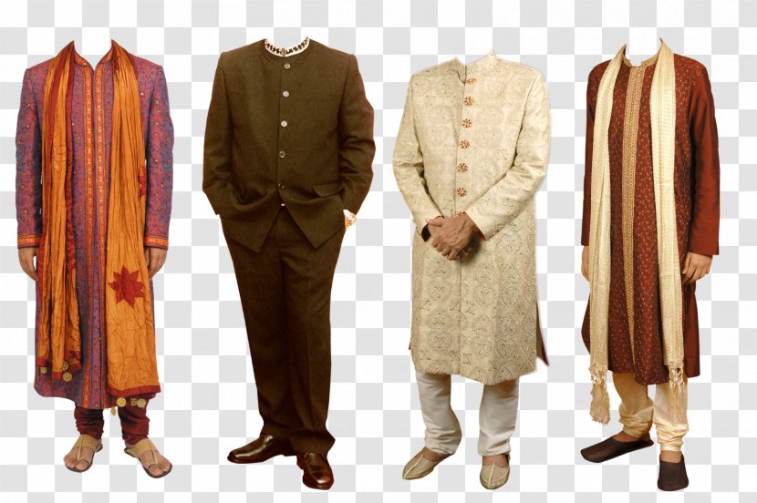 Sherwani Robe Shalwar Kameez - Clothes Hanger - Dress Transparent PNG