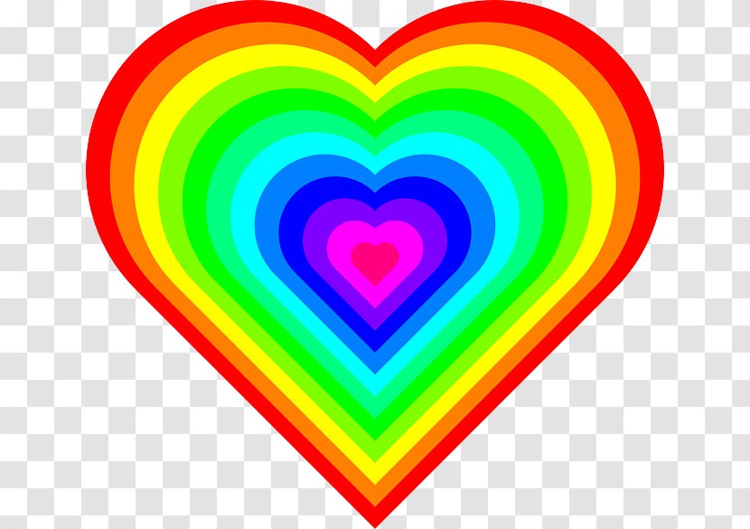 Rainbow Heart Color Clip Art - Frame - Ripples Vector Transparent PNG