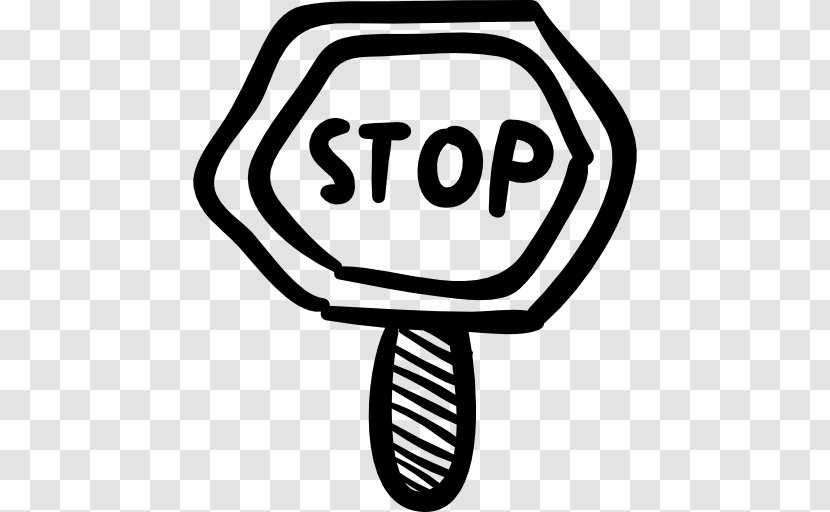 Stop Sign - Black And White - Logo Transparent PNG