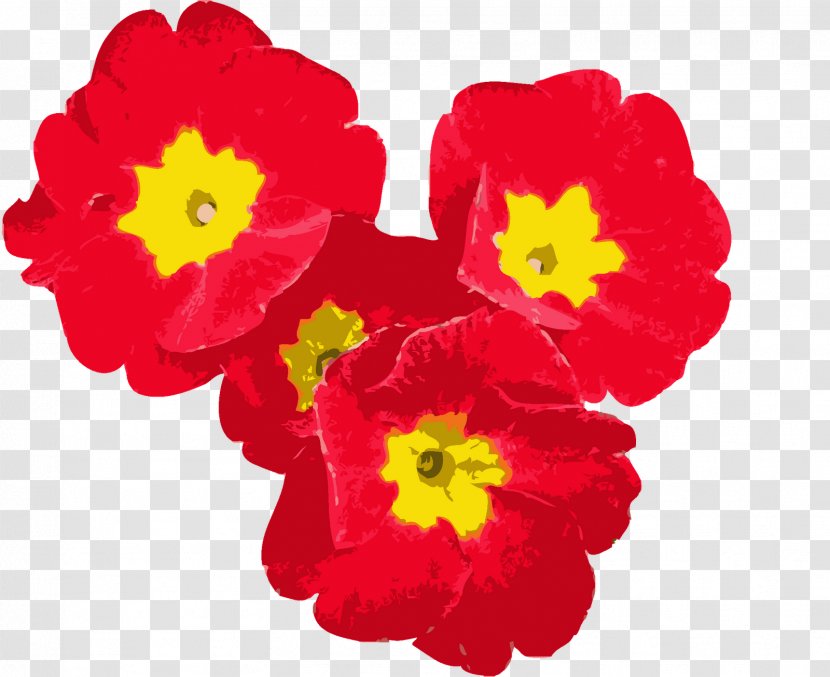 Red Flower Yellow Petal Purple - Green Transparent PNG