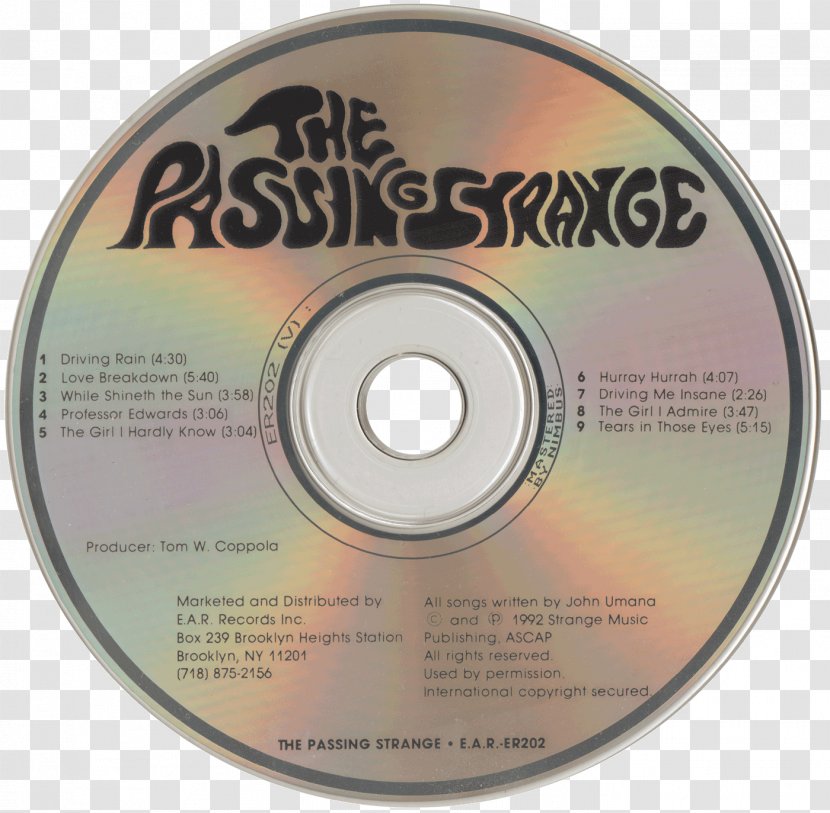 Compact Disc Professor Edwards The Passing Strange Washington, D.C. - Ear - Album Release Transparent PNG