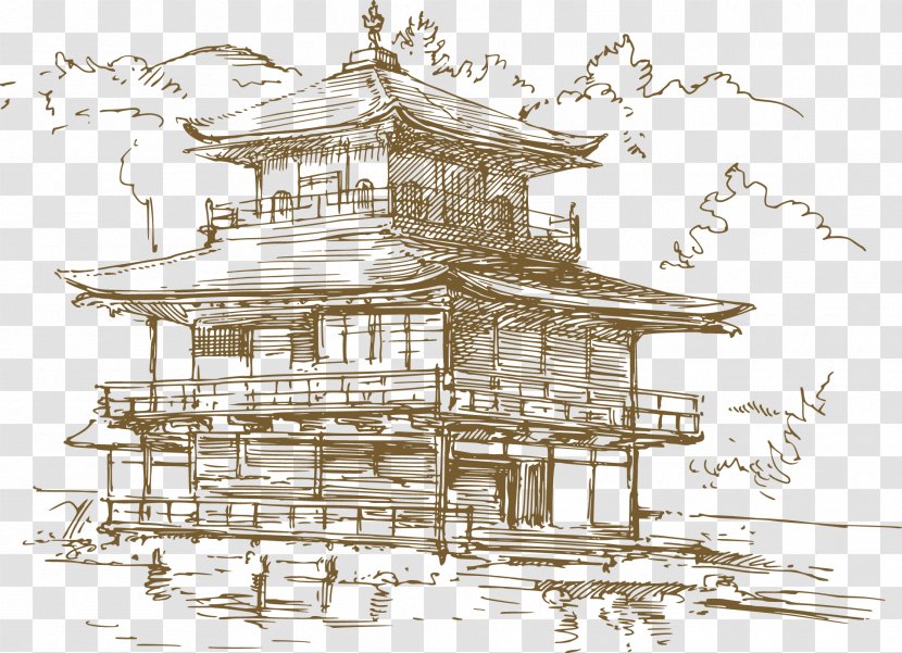 Nara Kyoto Japanese Pagoda Temple Chinese - Structure - Hand-painted Artwork Ancient Tower Transparent PNG