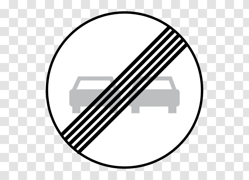 Prohibitory Traffic Sign Mandatory Roadworks - Overtaking - Road Surface Marking Transparent PNG