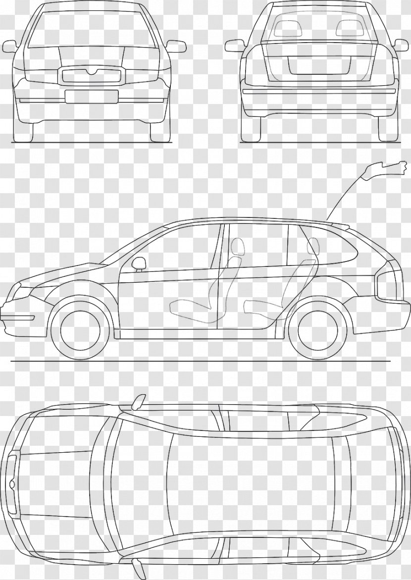 Car Blueprint Drawing - Architectural - Parts Transparent PNG