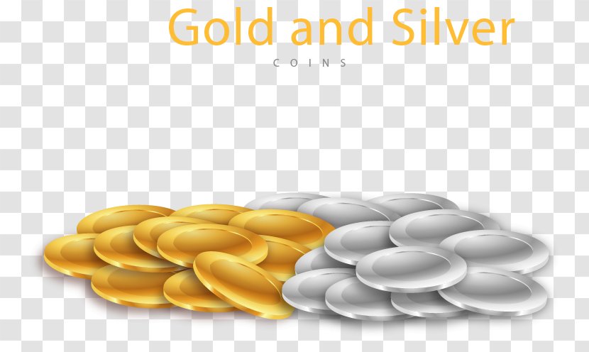 Silver Coin Euclidean Vector Gold - Money - Stack Material Transparent PNG