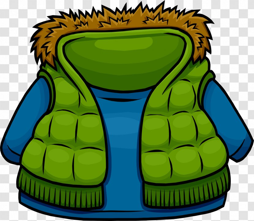 Club Penguin Gilets Jacket Green Clothing - Sweater Transparent PNG