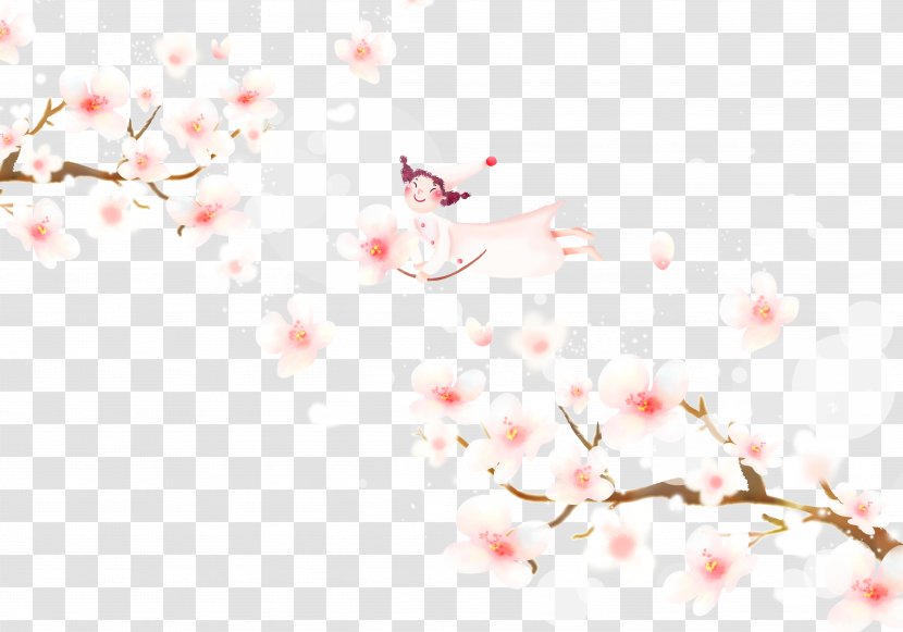 Cherry Blossom Wallpaper - Red - Spring Peach Festival Transparent PNG