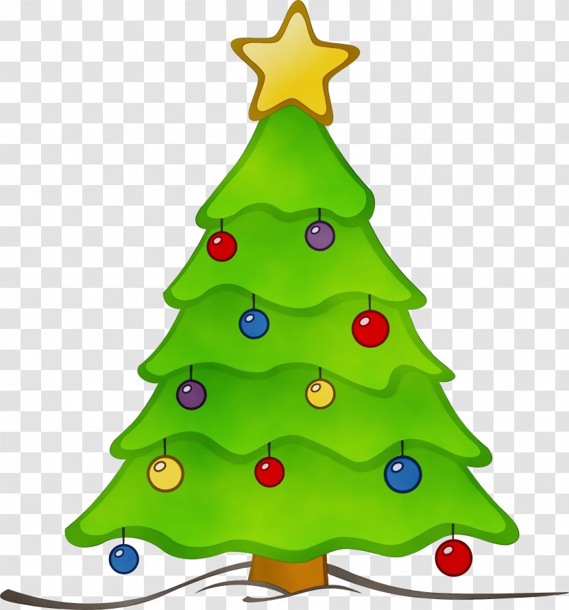 Watercolor Christmas Tree - Ornament - Plant Event Transparent PNG